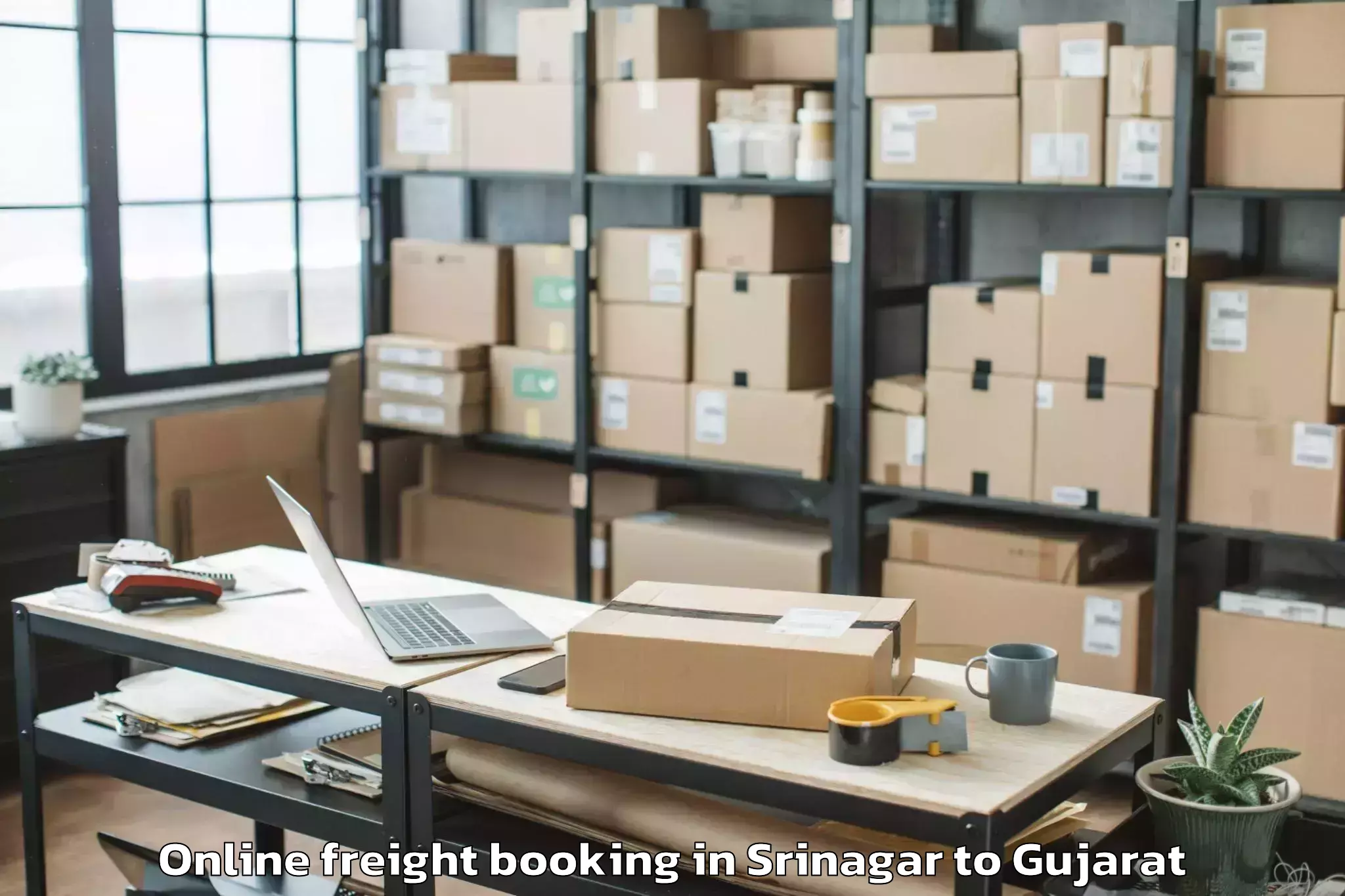 Reliable Srinagar to Abrama Online Freight Booking